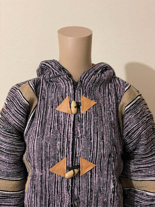 Lilac Hand Knitted Traditional Moroccan Wool Jacket