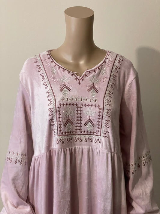 Pink Velvet Moroccan Dress